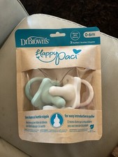 Dr. Brown's Happy Paci  3 Pack  Silicone Pacifiers  White Gray Green 0-6 M