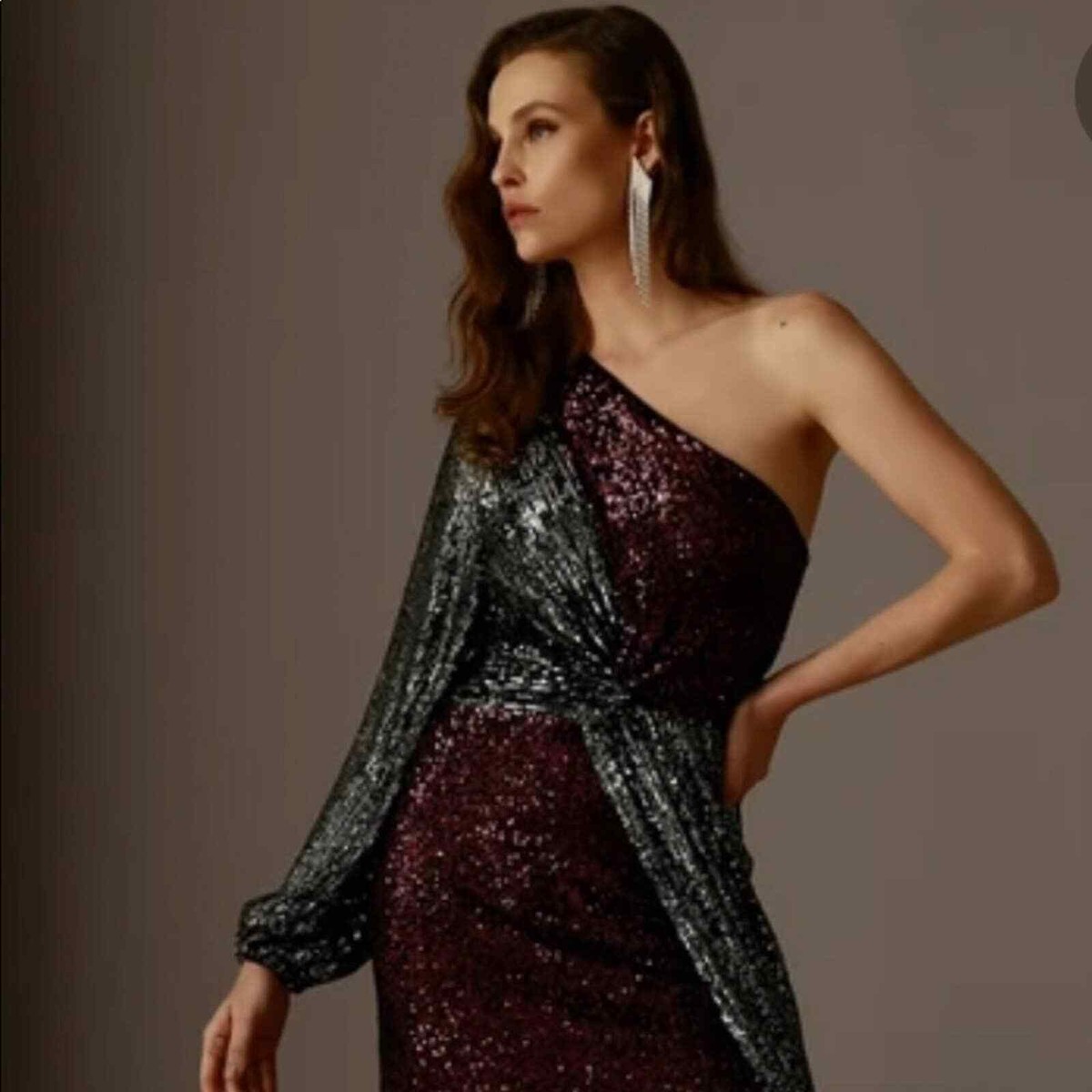 iorane sequin dress Iorane Gabrielle Sequins Maxi Dress Purple Small