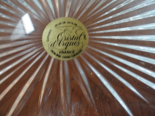 Vintage 1978 Longchamp schwer 24 % geschliffenes Glas Kristall Serviertablett Neu in OVP - Bild 8 von 11