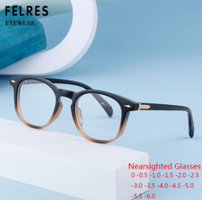 Men Women Oval Blue Light Blocking Myopia Nearsighted Glasses Clear Lens Glasses