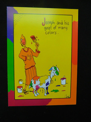 Vintage Joseph & His Goat of Many Colors Greeting Card UNSIGNED C413