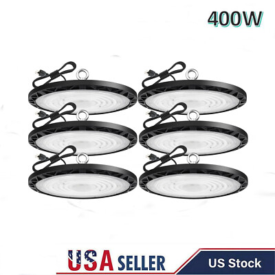 6 Pack 400W UFO Led High Bay Light Commercial Industrial Warehouse Light Fixture