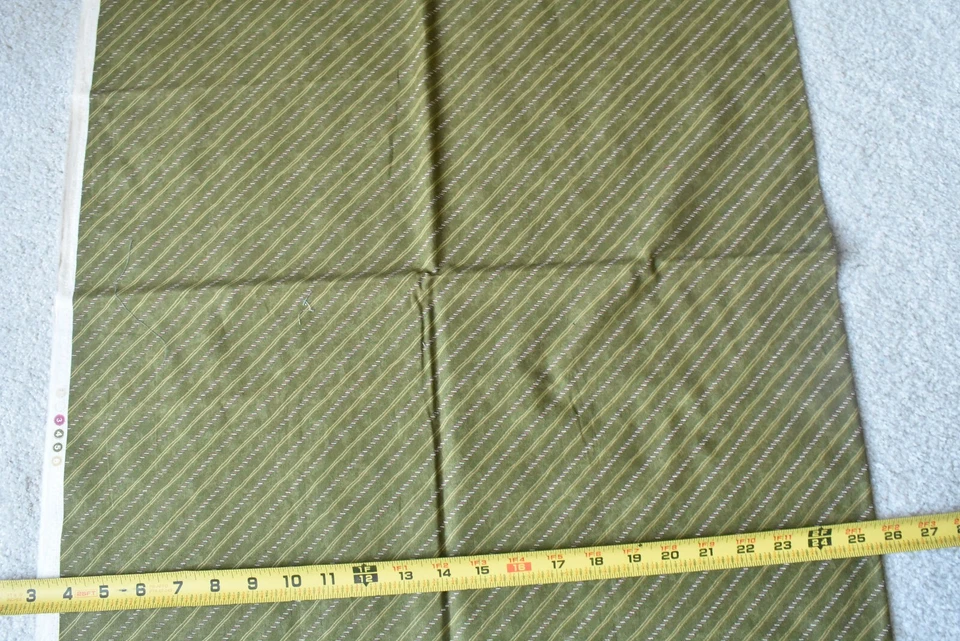 By 1/2 Yd, Pink & Gold Diagonal Stripes on Olive Cotton/Moda/Gervais,P8341 - Image 3 of 4