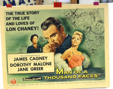 ORG MOVIE POSTER MAN OF A THOUSAND FACES SIGNED 1/2sh 1957 by James Cagney
