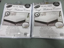 2 EACH BETTER HOME DELUXE VINYL ZIPPERED MATTRESS COVER & PROTECTOR FULL SIZE