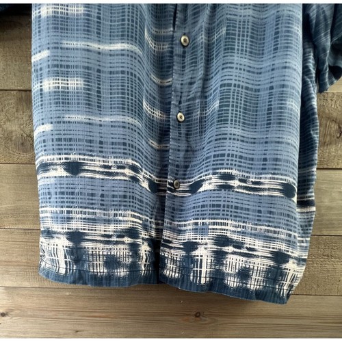 Tommy Bahama Herren Hemd Kurzarm Knopfleiste Original Fit Seide Blau Größe L - Bild 6 von 10