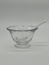 Vtg Fostoria Century Footed Mayo~Mayonnaise Bowl W/ Ladle~2 Pc