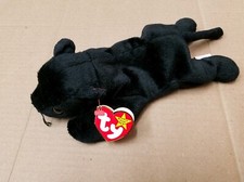 TY Beanie Baby Velvet The Black Panther Style 4064 With PVC Pellets and Errors
