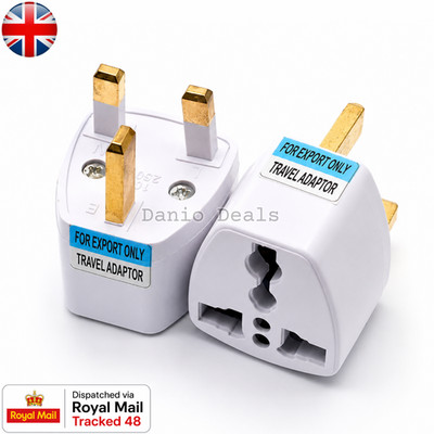 2er-Pack UK 3-poliger Stecker Reiseadapter 13 A 250 V tragbares Design nur für Export