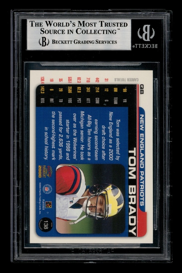 2000 Paramount: #138 Tom Brady BGS 9 MINT | eBay