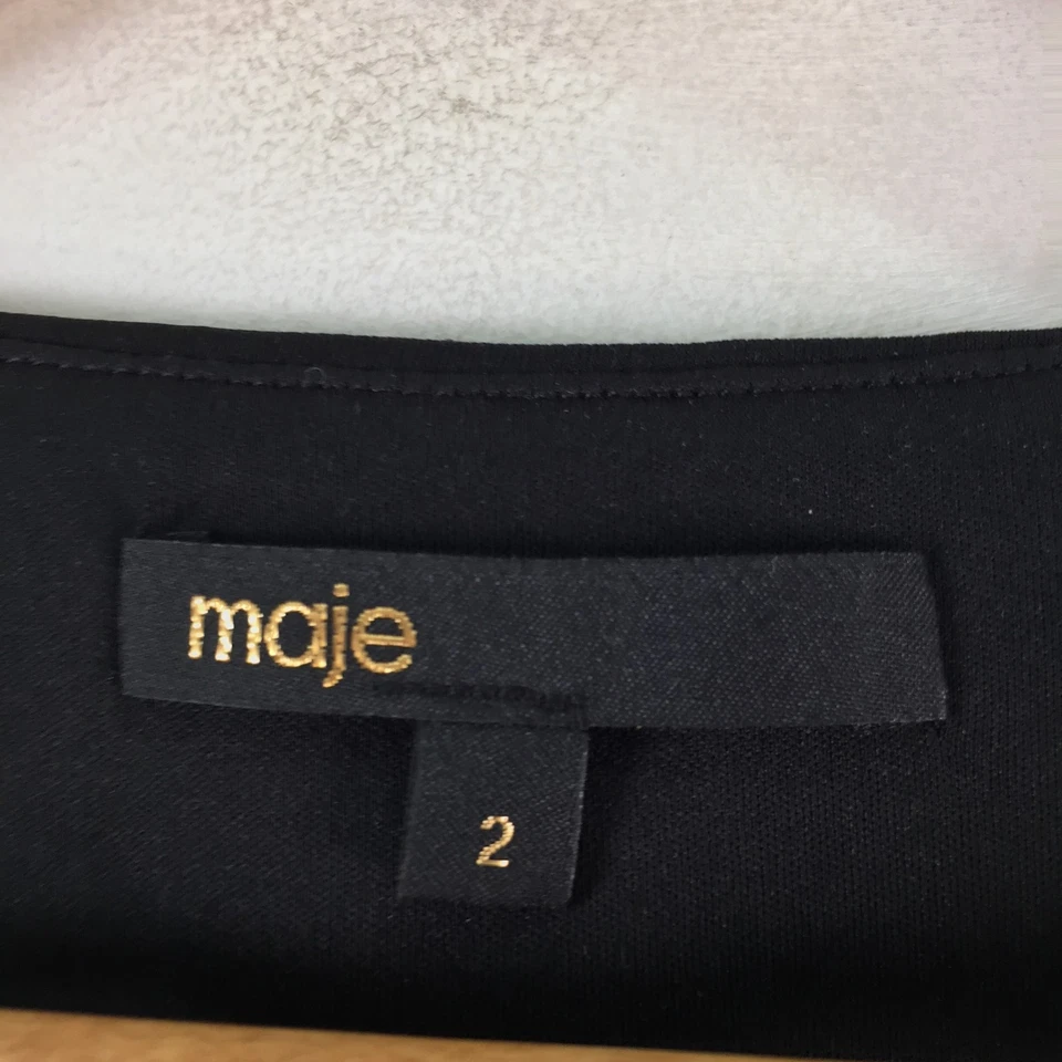 Blusa mujer Maje top talla 2 aus 10 plata lentejuelas metalizadas manga larga 122641 Foto 3 de 4