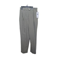 NWT Vtg 90s Evan Picone Tan Houndstooth Pleated Preppy Pants Womans Size 10