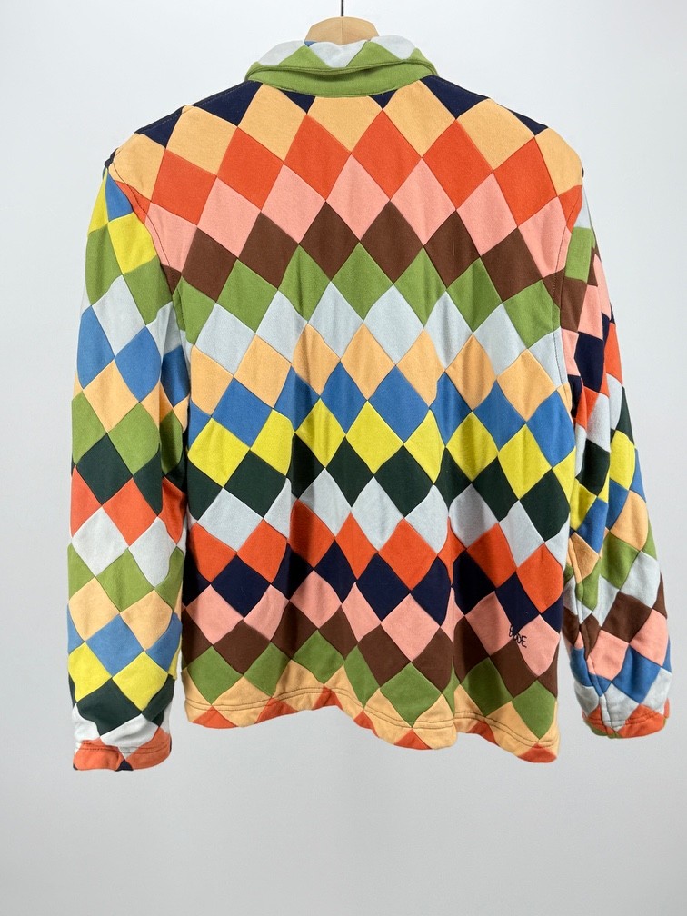 Bode Diamond Pattern Quarter Zip Sweater size S/M - image 2