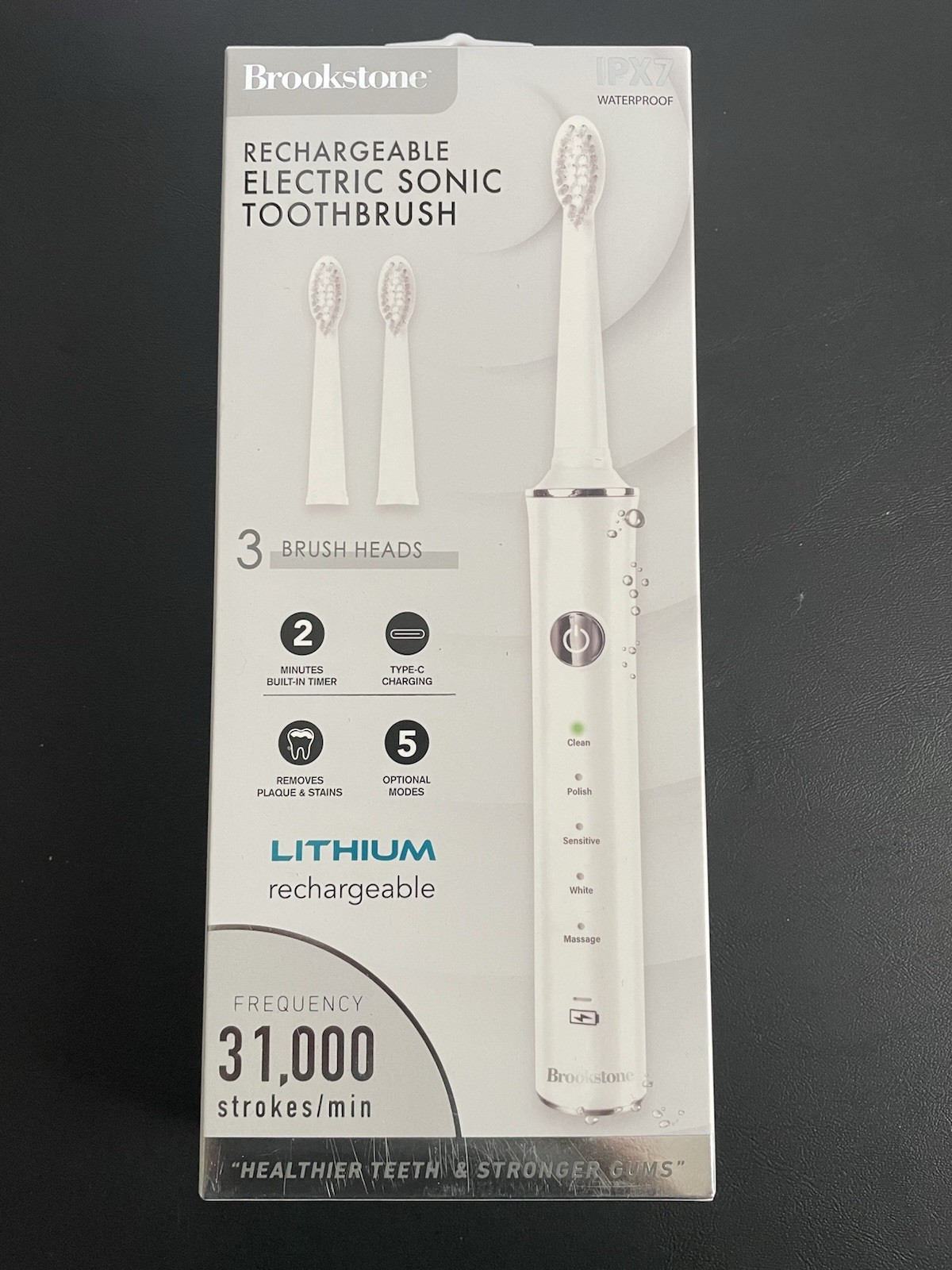 Brookstone Rechargeable Electronic Sonic Toothbrush