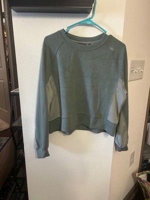Women's Lightweight Washed Green Pullover Sweatshirt
