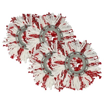 4x Wischmopp für Leifheit Clean Twist Disc Mop Clean Twist Mop - weiß, rot