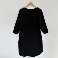 UNIQLO Women’s Size Large Black Thermal Waffle Weave Long Sleeve Dress