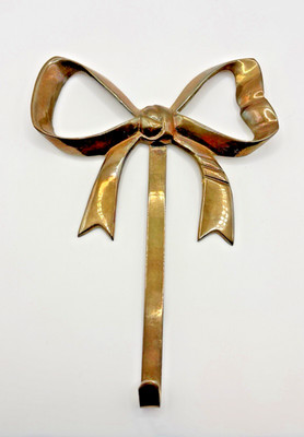 Vintage Solid Brass Bow Wall Hook Decorative Ribbon