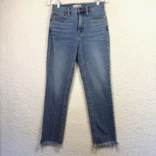 Madewell Jeans Womens 26 Blue The Perfect Vintage Jean High Rise Frayed Hem