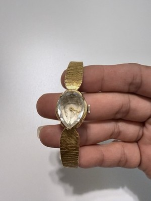 Vintage Hawthorne Cocktail Watch Teardrop Faceted Crystal - Runs/Needs Service