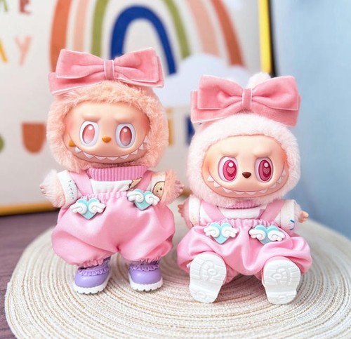 (No Dolls) Pink Set For POP MART LABUBU The Monsters Plush Doll Clothes Outfits - Picture 6 of 6