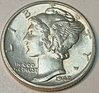 1942 D MERCURY DIME US SILVER  UNGRADED COIN BU UNCIRCULATED FULL BANDS (012)