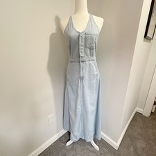 Universal Thread Halter Neck Denim Maxi Dress Size 4 TikTok Famous Influencer