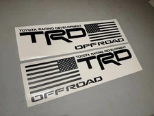 TRD American Flag Offroad 4x4 SET OF 2 Decal Toyota Tacoma Tundra Sticker