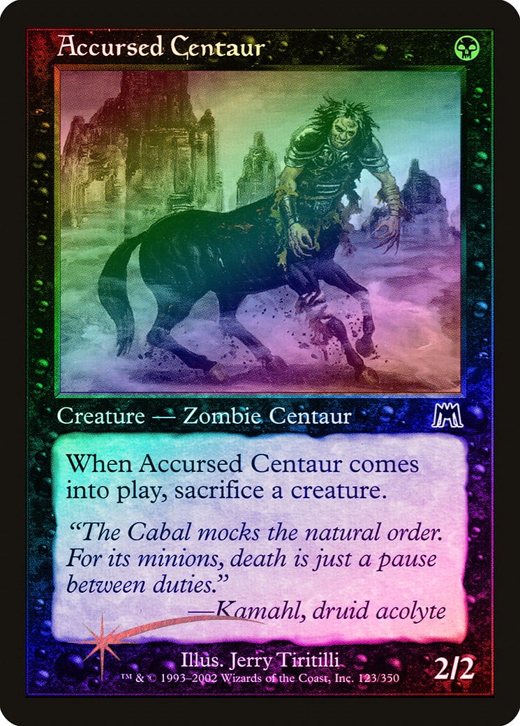 Accursed Centaur FOIL Onslaught NM Black Common MAGIC GATHERING CARD ABUGames