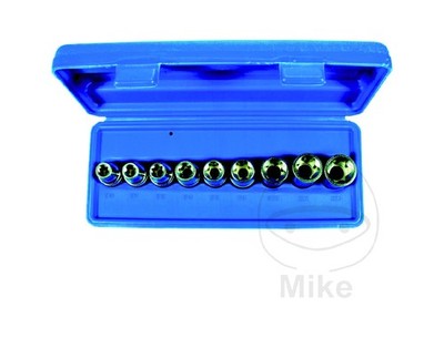SIN MARCA Juego 9 llaves de vaso torx 1/2 E10-E24 38 MM