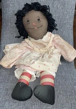 Raggedy Ann African American Black Handmade Cloth Doll 26"
