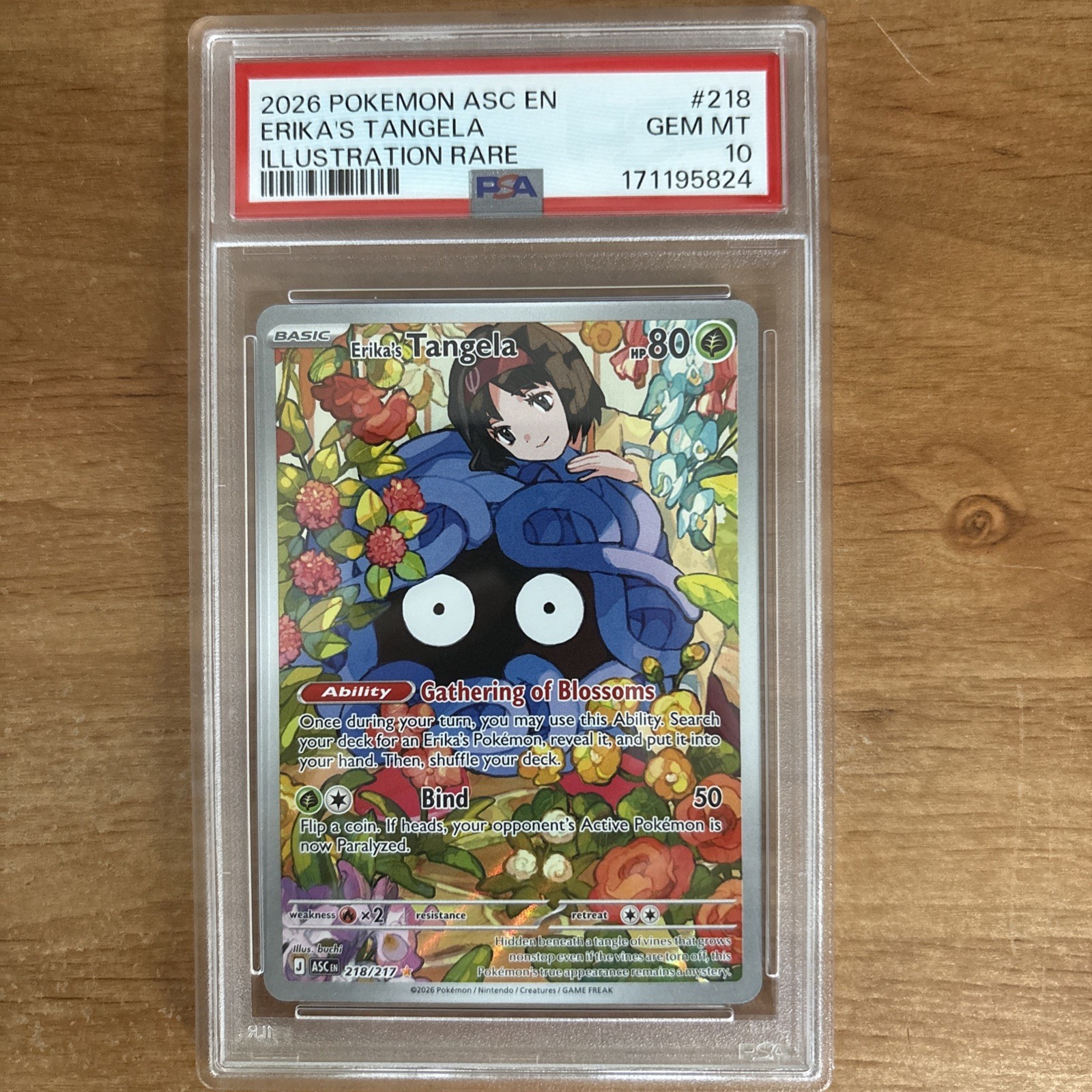 2026 Pokemon Ascended Heroes Erika's Tangela Illustration Rare #218/217 PSA 10
