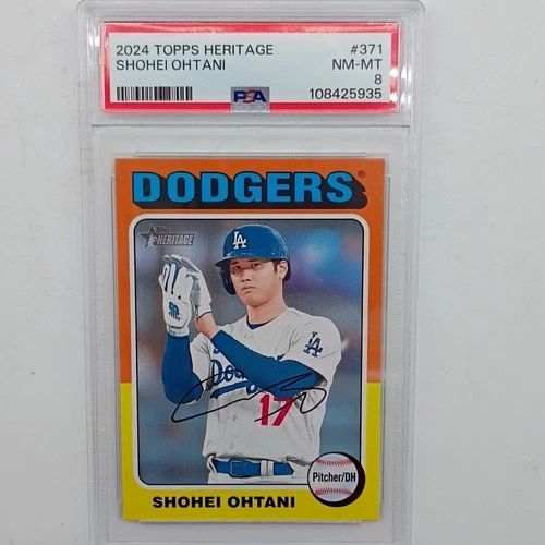 2024 Topps Heritage Shohei Ohtani #371 Base Set PSA 8 Dodgers Baseball Card
