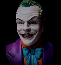 Hand Painted Joker Bust Batman 1989 Jack Nicholson Inspired Fan Art Collectible
