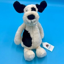 JELLYCAT Bashful Black Cream Puppy Small 7in Plush Toy NEW BASS6BCP Plush
