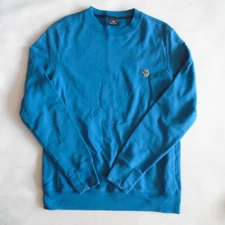 Paul Smith Pullover Sweater Crew Neck Zebra Logo Men's S Small Blue Teal
