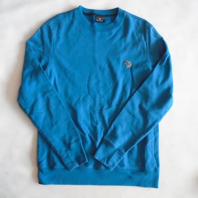 Paul Smith Pullover Sweater Rundhals Zebra Logo Herren S Small blau türkis
