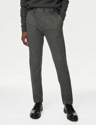 Marks & Spencer Mens Chino Trousers in Dark Grey - M&S