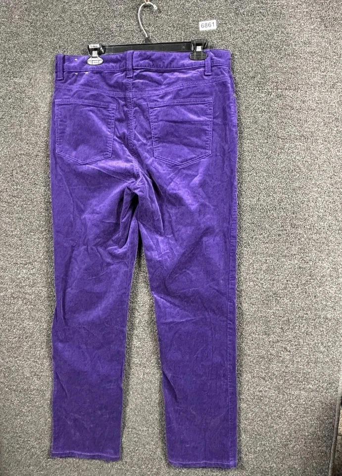 Pantalones Talbots Pana Pierna Recta Mujer Talla 10 Púrpura Tiro Alto Elastizados  Foto 2 de 4