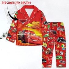 Personalized Lightning McQueen Piston Cup 95 Rusteze Pixar Cars Pajamas Set