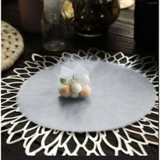 Lot of 96 Silver Sheer Nylon Tulle Favor Wrap Circles 9" DIY Wedding Crafts New