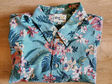 Reyn Spooner Limited Issue Men's Aloha Hawaiian Shirt Bonzai Biscus Blue 2XL/XXL