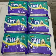 6X Vintage Fitti Diapers Mini Pack Size 4  5 NEW Sealed HTF 14 Per Pack