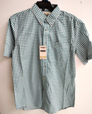 Wrangler Riata Short Sleeve Plaid Shirt, 112368759, Light Weight, Teal