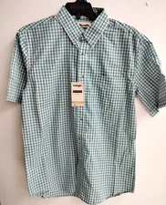 Wrangler Riata Short Sleeve Plaid Shirt, 112368759, Light Weight, Teal