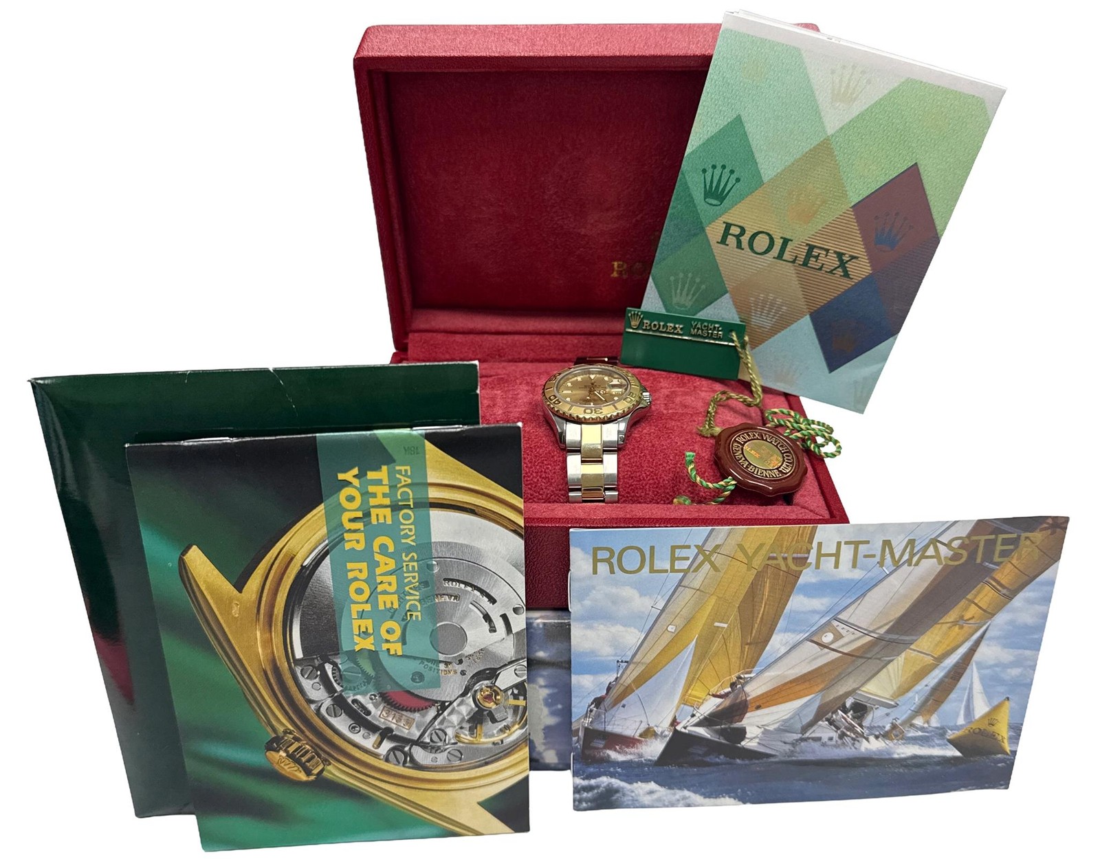 2003 PAPERS Ladies Rolex Yacht-Master 29mm CHAMPAGNE 169623 18K Gold Steel BOX image 2