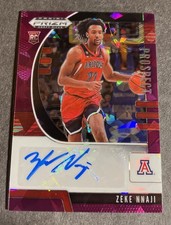 2020-21 Panini Prizm Draft Picks Zeke Nnaji Prospect Autographs Purple Ice /99