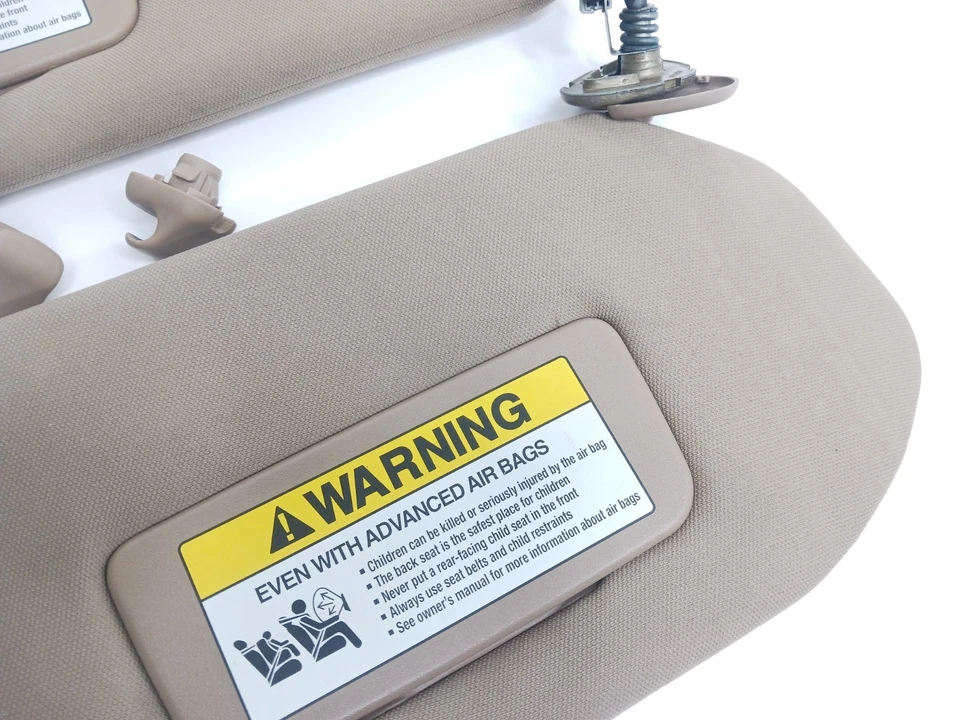 2004 2005 2006 Acura MDX Front Left Driver Right Passenger RH LH Sun Visor TAN - Image 3 of 4