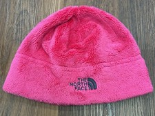 The North face Beanie Toque Youth Girls Small Pink Knit Fleece 100 Polyester