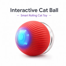 Interactive Cat Ball Toy Automatic Rolling LED Light Smart Pet Toy for Cats Indo